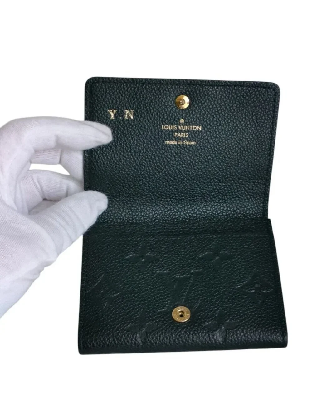 Louis Vuitton Monogram Empreinte Envelope Business Card Holder Case Noir Black